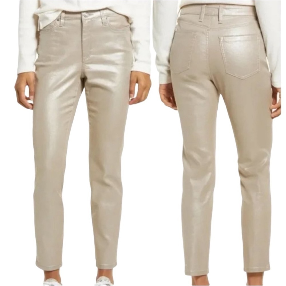 TOMMY BAHAMA Metallic High Waist Ankle Pants Size 4 NWT Balboa Mist